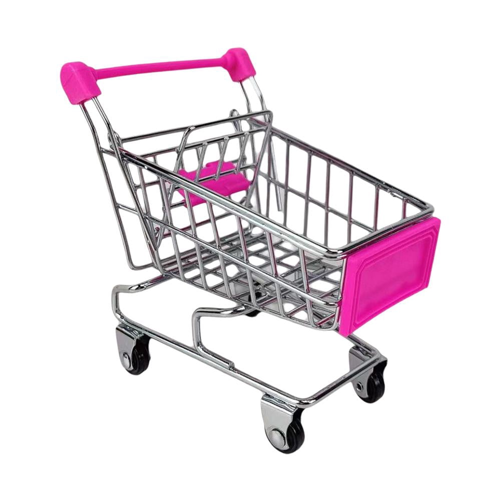 Mini beginner Shopping Hand Trolley Cart Child Pretend Play Kitchen Toy New D9