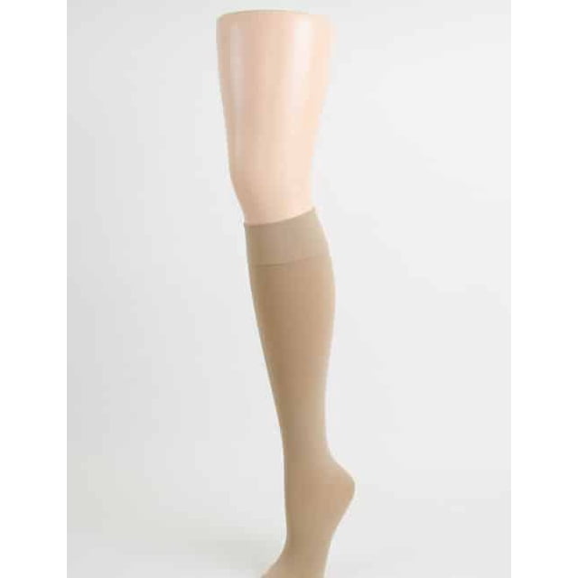 Legend MicroFiber Opaque, Knee High, 20-30mmHg Stockings (Large, Natural)