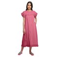 thumbnail image 2 of Moomaya Robe de Nuit d'Allaitement à Col Rond Uni pour Femmes en Coton, 2 of 6