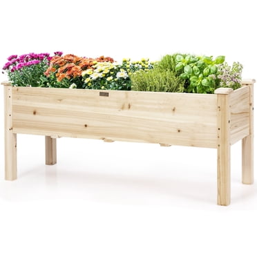 Costway Jardinière Surélevée Bac de Plantation Surélevé en Bois pour Légumes Fleurs Herbes