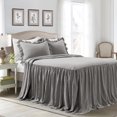 thumbnail image 4 of Lush Decor Ruffle Skirt Bedspread Dark Gray 3Pc Set Queen, 4 of 6