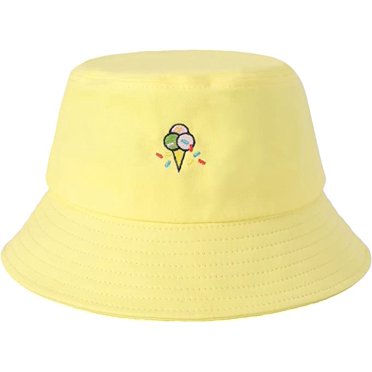 Bucket Hat with Ice Cream Embroidered Unisex