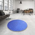 thumbnail image 4 of Ahgly Tapis Rond Lavable en Machine Intérieur Transitionnel Bleu Ciel, 6 Pieds Rond, 4 of 7