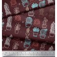 thumbnail image 3 of Soimoi Velvet Fabric Cactus Tree Printed Craft Fabric by The Yard 58 Inch Wide, 3 of 5