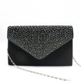 thumbnail image 1 of Youkk Women Envelope Bag Portable Hasp Rhinestone Replacement Stylish Solid Color Party Banquet Bridal Handbag Pouch Black, 1 of 6