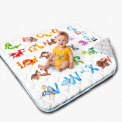 Beavtaens Baby Play Mat, Foldable Floor Playmat Fits 50" x 50" Playpen, Upgraded Non-Slip, Soft for Newborn, Animal