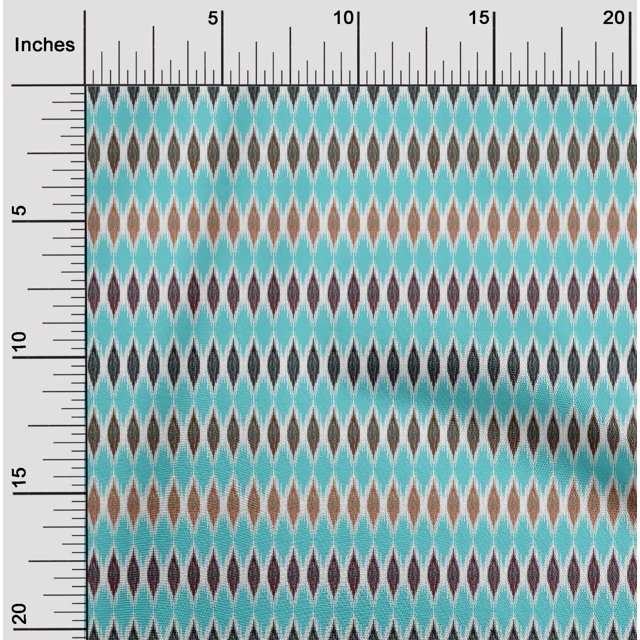oneOone Viscose Chiffon Fabric Argyle Ikat Printed Craft Fabric BTY 42 Inch Wide