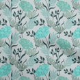 thumbnail image 1 of oneOone Popeline de Coton Sergé Tissu Vert Turquoise Floral Rétro Projets de Couture Tissu Imprimé au Mètre 56 Pouces de Large, 1 of 5