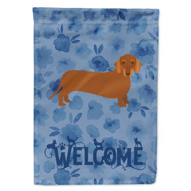Carolines Treasures CK6076CHF 28 x 0,01 x 40 Po Teckel de Bienvenue Drapeau Toile Maison Taille