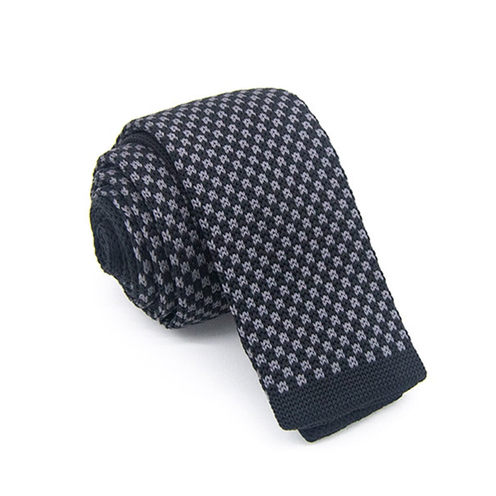 Wweixi Cravate Mince pour Homme Mince Mince Unie Formelle Tricotée