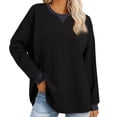 thumbnail image 2 of RXIRUCGD Sweatshirts Oversize pour Femmes 2024 Décontracté Col Rond Manches Longues Hauts en Tricot Pull, Noir, Taille : m, 2 of 9