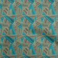thumbnail image 1 of oneOone Cotton Poplin Twill Turquoise Blue Fabric Tribal Craft Projects Decor Fabric Printed By The Yard 56 Inch Wide, 1 of 4