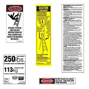 Werner 250 LB Kits d'étiquettes pour l'étape de fibre de verre (paquet de 6)
