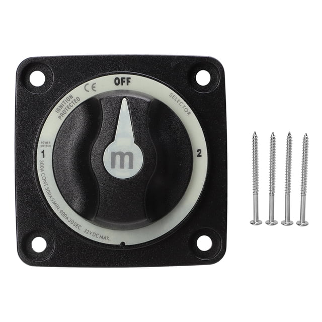 Battery Selector Switch, Ignition Protection Marine Battery Cut Off Switch IP66 Waterproof Reliable 300A For Boat For RV