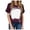 Blue, variant on Meichang Plus Size Linen Shirts for Women Short Sleeve Cotton Linen Tops Loose Casual Crew Neck T Shirts Comfy Lightweight Summer Tops