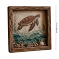 thumbnail image 3 of Sea Glass LED Light Box Wooden Frame Nautical Decor, 3 of 7