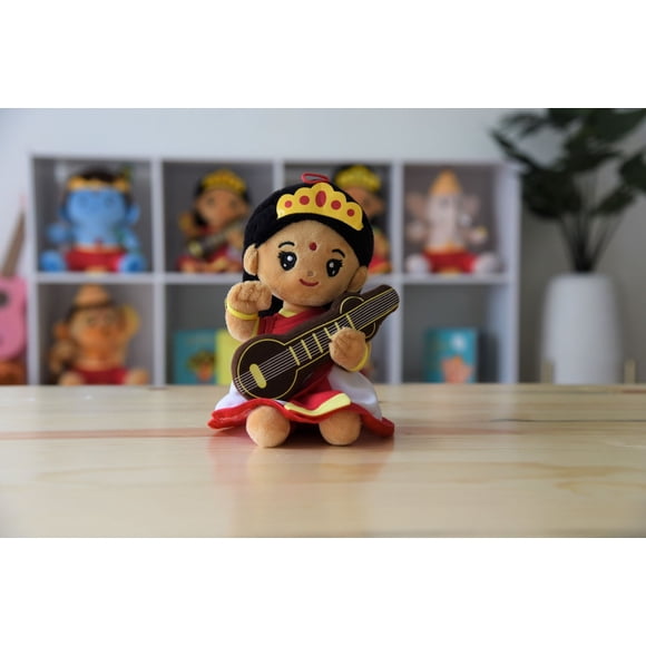 MODI TOYS Saraswati Devi - Medium 10 inch Mantra Singing Plush Toy