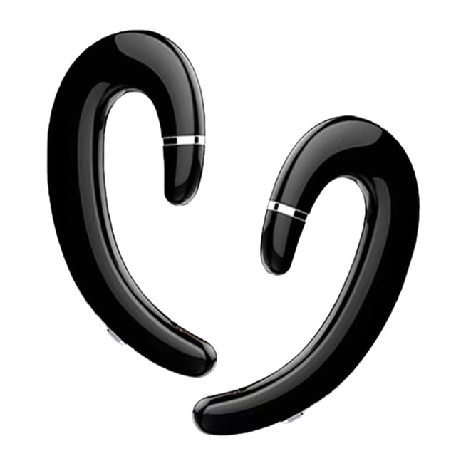 Bluetooth Ear Hook Auto Pairing Handsfree Stereo Earpiece for Driving Sports Black