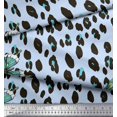 thumbnail image 2 of Soimoi Blue Cotton Duck Fabric Artistic Insect & Leopard Animal Skin Print Sewing Fabric BTY 42 Inch Wide, 2 of 3