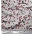 thumbnail image 1 of Soimoi Poly Georgette Fabric Insect,Leaves & Flower Floral Print Fabric by Yard 52 Inch Wide, 1 of 2