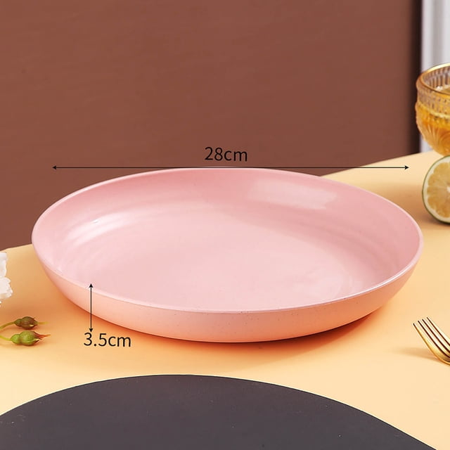Fridja 11 inch Large Dinner Plates, Solid Color Antifall Round Plates, Unbreakable Dinner Plastic Vegetable Plates, Snack Plates Dining Table Bones Plates Garbage Plates Salad Plates