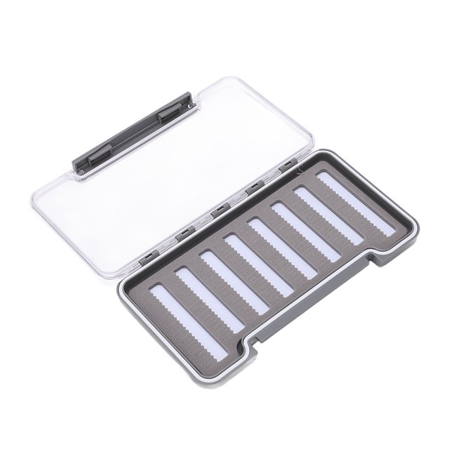 Fly Fishing Box, Fishing Box Impact Resistant Foam Layer Transparent Lid For Outdoor Long Hole,Triangular Hole