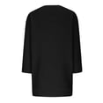 thumbnail image 4 of Qertyioot Chandail pour Femme Grande Taille Col Rond Tricot Élégant Manches 3/4 Chemise Confortable, 4 of 6