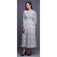 thumbnail image 3 of Bimba Floral Women Printed Smocked Waist Long Casual Maxi RuffleDress-X-Small, 3 of 5