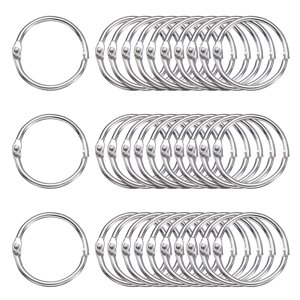 Uxcell 50pcs Bagues en briques 1 Anneaux en métal de Binder de feuille de pouce de couleur, ton argent