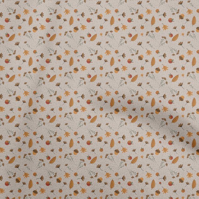 oneOone Tissu en Coton Cambric Beige Matériel de Robe d'Automne Tissu Imprimé Tissu au Mètre 56 Pouces de Large
