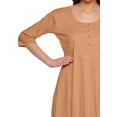 thumbnail image 3 of Moomaya Robes Indiennes pour Femmes Kurti Manches 3/4 Blouse Longue Unie Haut, 3 of 5