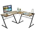 thumbnail image 1 of Gymax 59'' L-Shaped Corner Desk Home Office Computer Table Study Workstation Brown, 1 of 10