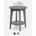 thumbnail image 3 of VASAGLE Round Side Table with Lower Shelf, End Table for Small Spaces, Nightstand for Living Room, Bedroom, Smoky Gray, 3 of 7