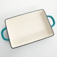 thumbnail image 2 of Crock Pot 112008.01 Artisan 13 Inch Enameled Cast Iron Lasagna Pan, Teal Ombre, 2 of 4