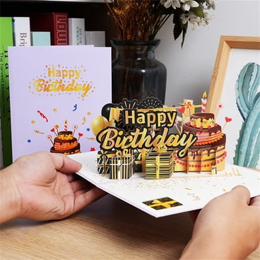 Agiferg Carte de Vœux 3D Jouet d'Art Décoration pour Cadeau d'Anniversaire Filles Garçons Couple Festival