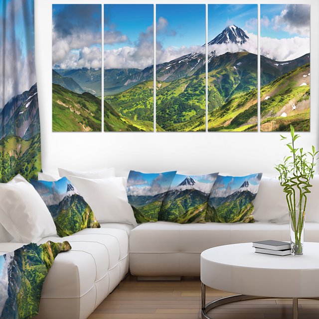 Beautiful Green Mountains Panorama - Landscape Canvas Wall Art