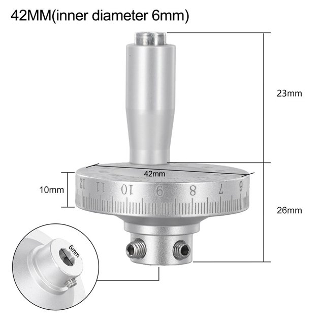 1PCS Roue à Main en Alliage d'Aluminium Roue à Main Coulissante Échelle Roue 42mm