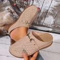 thumbnail image 3 of FRSASU Mules for Women Comfort Clogs Closed Toe Sandals Summer Slip on Wedge with Adjustable Hook Loop Beige, 3 of 9