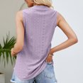 thumbnail image 4 of Timegard Womens Tank Tops Eyelet V Neck Ruched Tunic Tops Summer Beach Dressy Casual Solid Color Tee, 4 of 7