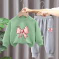 thumbnail image 3 of Pisexur Ensemble 2 Pcs pour Bébé Filles Garçons Automne Hiver Mode Décontractée Polaire Manches Longues Col Rond Chandails en Molleton et Pantalons Vêtements de Détente Imprimé Mignon Ensemble de Survêtement pour Enfants 3-8 Ans, 3 of 4