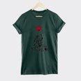 thumbnail image 4 of T-shirt Décontracté pour Femmes à Col Rond et Manches Courtes avec Imprimé de Sapin de Noël, 4 of 9