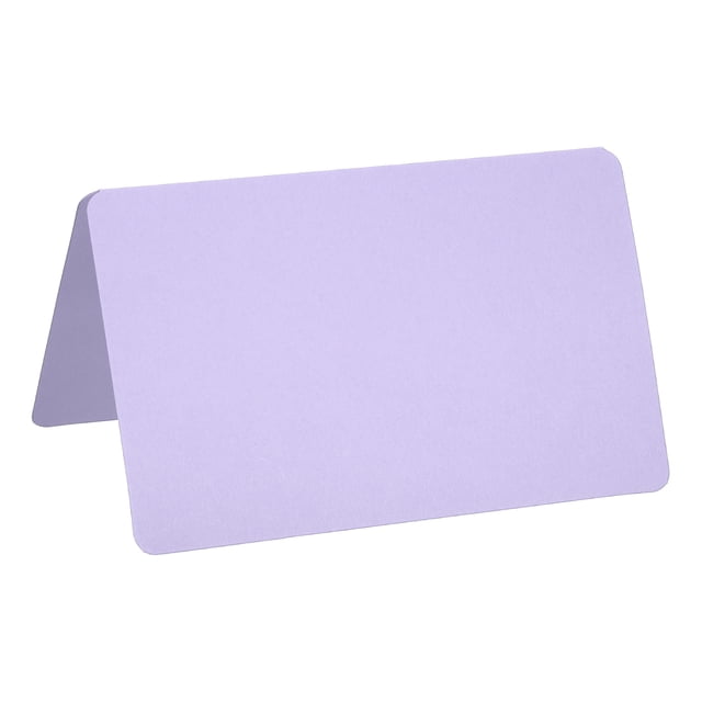 Unique Bargains Blank Greeting Cards,100pack Favor Decor Foldable Card ,Light Purple Card Paper