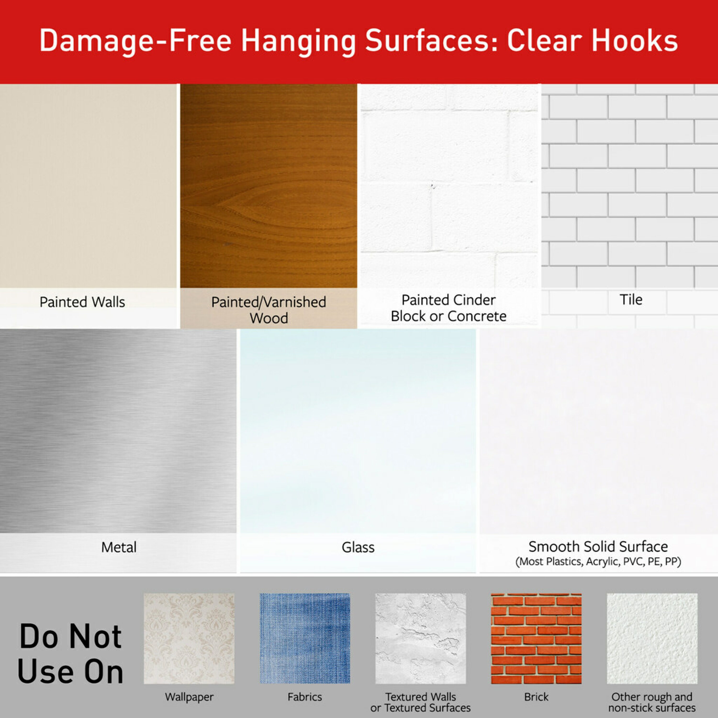 Command Small Clear Refill Strips for Command Clear Small Indoor Hooks, 16 Strips
