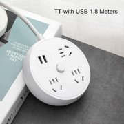 Power Strip Surge Protector with Retractable Cord Smart USB Port Extension Cord Portable for Travel Home Office(TT-5 Meters)