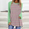 thumbnail image 2 of T-shirts pour Femmes Femmes Chandail à Rayures Surdimensionné Manches Raglan Longues Col Rond Chandail à Enfiler Chemises 2024 Automne Chandail à Enfiler Tunique Ample Hauts S-109 Rose Vif-A TTG, 2 of 5