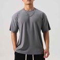thumbnail image 2 of cfhntfmh Men's Muscle T Shirt Casual Short Sleeve Tops Ribbed Crewneck Slim Fit Workout Gym Solid Color Basic Tee Shirts, 2 of 4