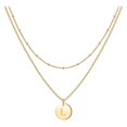 thumbnail image 1 of SIfdSeng Women's Fashion Heart Letter Necklace 26 Letters Circular Double Layer Neck Chain, 1 of 5