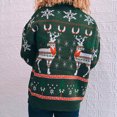 thumbnail image 5 of IROINID Chandail à Col Rond pour Femmes Imprimé Ample Mi-Long à Manches Longues Flocon de Neige Sapin de Noël Chandail pour Dames, 5 of 5