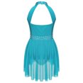 thumbnail image 4 of Runhomal Robe de Danse Ballet Sans Manches pour Filles Enfants, Tenue de Danse Gymnastique Vert&Noir 6, 4 of 7