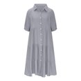 thumbnail image 3 of Gspmoly Robe d'Été, Robe d'Été Décontractée pour Femme à Col Rond Unie Sans Manches Longue, Robes Formelles pour Femme Offres Prime, 3 of 5